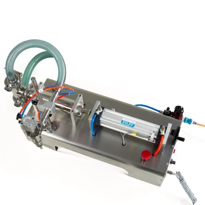 Mesin pengisian cairan horizontal dengan kepala tunggal Pneumatic Semi-otomatis Mesin pengisian piston