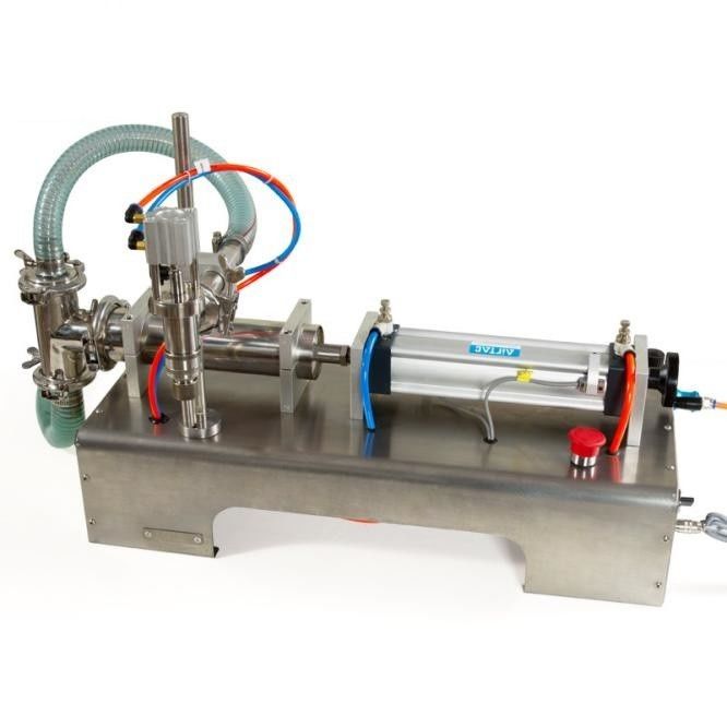 Mesin pengisian cairan horizontal dengan kepala tunggal Pneumatic Semi-otomatis Mesin pengisian piston