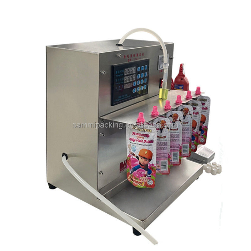 2000ml Spout Bag Liquid Filling Packaging Machine Meja Tipe 2 Kepala