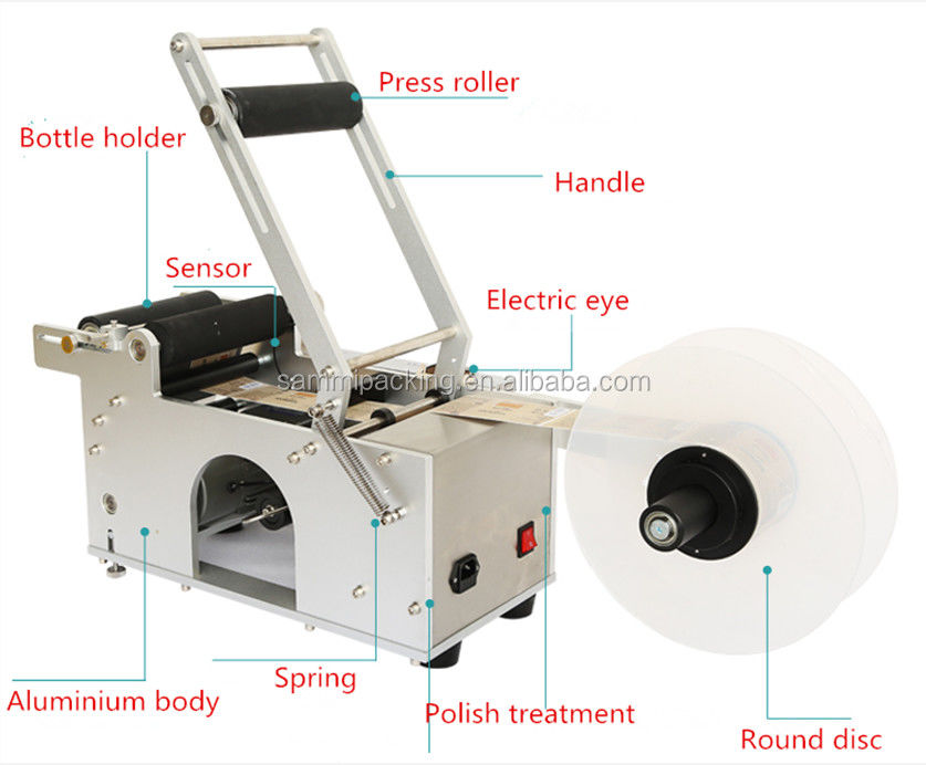 Bottle Round Semi Automatic Labeling Machine Electric Driven Type Multipurpose