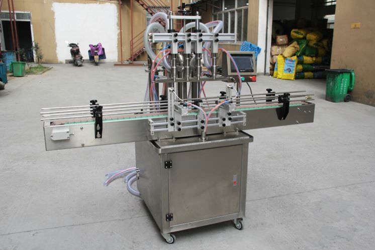Desain Baru Semi Otomatis Minyak / Jus / Air / Madu Cairan Kaca Kaleng Botol Plastik Pengisian Packingmachine