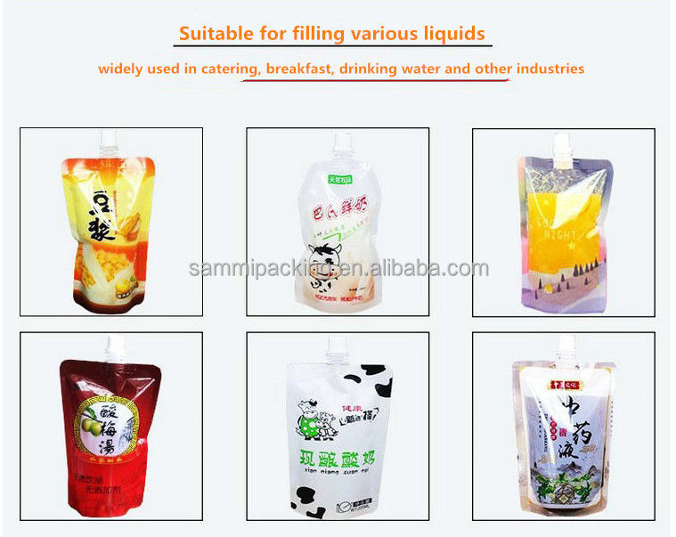 Mesin pengisi kantong spout khusus, jenis meja 100ml 8 kepala Mesin pengisi cairan