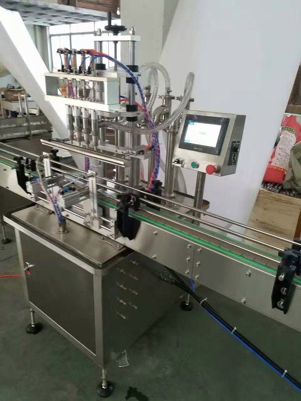 Mesin Pengisian Inline 4 Nozzles Mesin Pengisian Cairan Overflow Otomatis Pengisi Botol Cairan Untuk Jus Minuman
