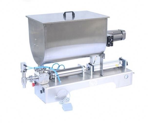 Mesin pengisi pasta cair dengan mixer tipe U hopper