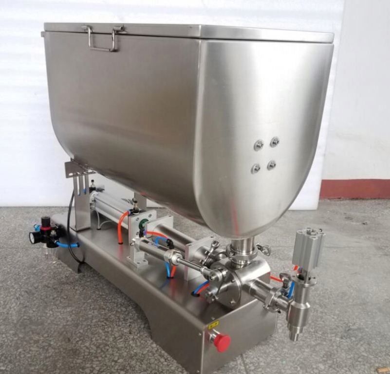 Mesin pengisi pasta cair dengan mixer tipe U hopper