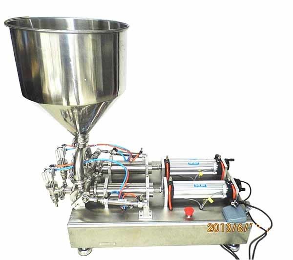 220V Mesin Penuh Krim Semi Otomatis Kepala Ganda untuk saus ketchup pasta kosmetik