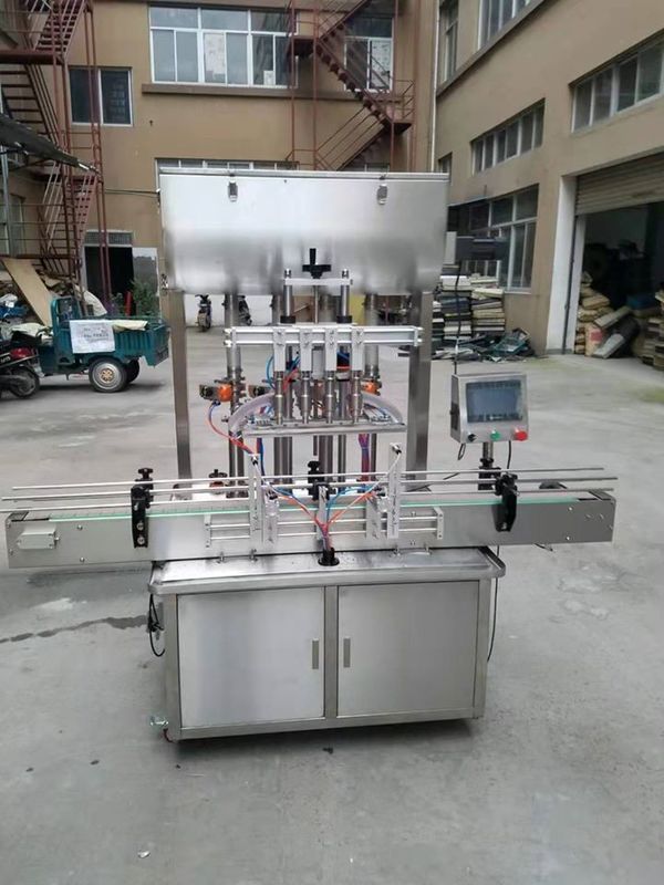 Otomatis 4 Kepala Mesin Pengisian Pabrik Produksi Anggur / Minuman / Jus Saus / Lini Botol Cairan
