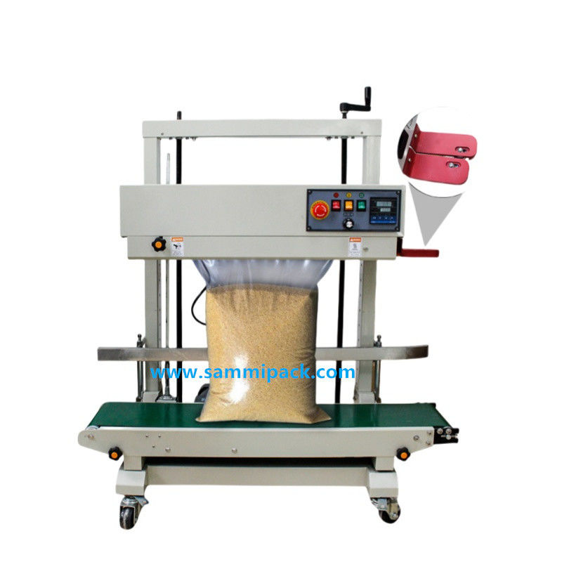 FRD-1200V Electric Semi Automatic Heat Sealer Machine Untuk Segel Kantong Plastik Vertikal Kontinyu Untuk Minuman Kantong Kayu