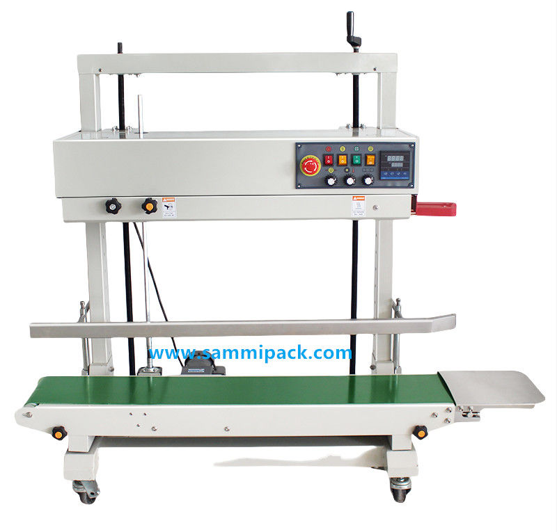 FRD-1200V Electric Semi Automatic Heat Sealer Machine Untuk Segel Kantong Plastik Vertikal Kontinyu Untuk Minuman Kantong Kayu