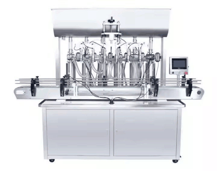 Inline 4 Nozzles Mesin Pengisian Cairan Overflow Otomatis Filler Botol Cairan Untuk Jus Minuman