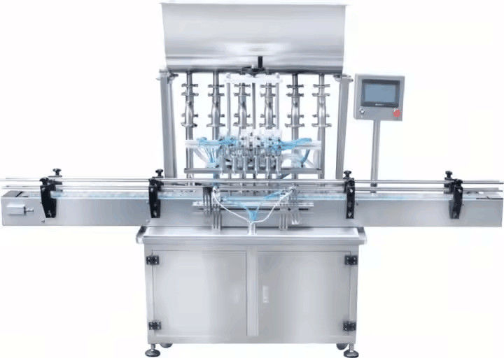 Inline 4 Nozzles Mesin Pengisian Cairan Overflow Otomatis Filler Botol Cairan Untuk Jus Minuman