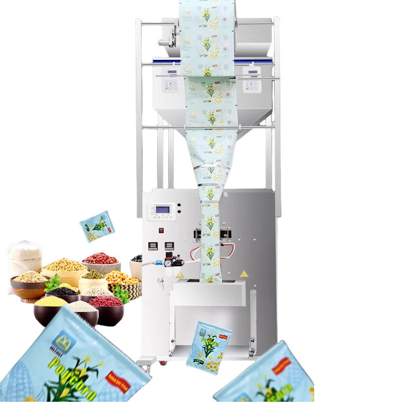 Multifunctional Doublehead Sugar Filling Coffee Beans Weighing Packing Machine 500g 1000g 450*470*1750MM Komoditas