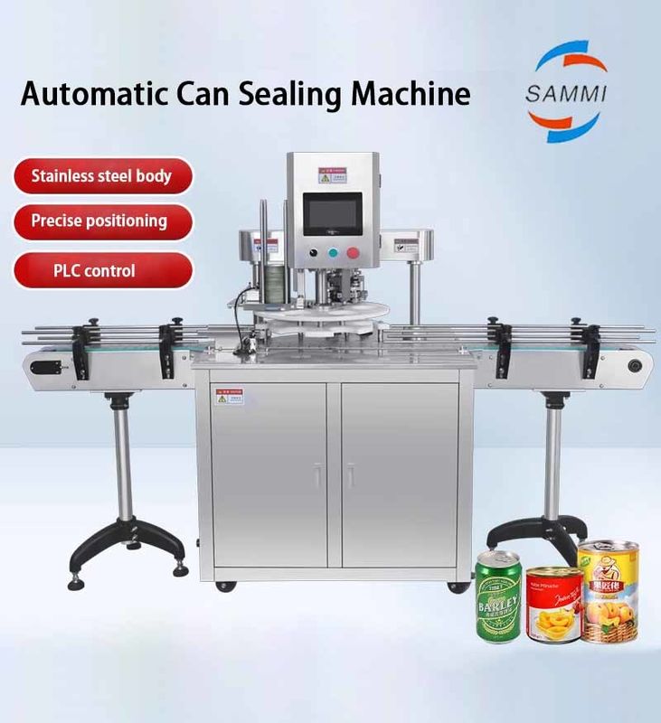Full Automatic Pneumatic Can Sealer Untuk Makanan Dan Aplikasi Kimia Sealing Height Disesuaikan