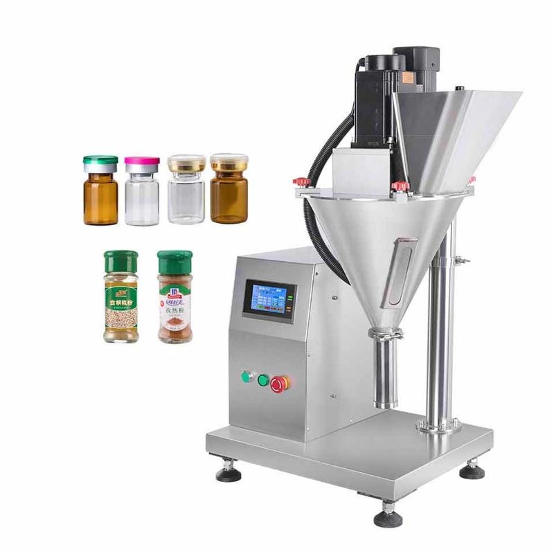 Mesin Pengisi Bedak Nyaman Komersial Desktop Kecantikan Kecil Tepung Susu Powder Auger Screw Filler