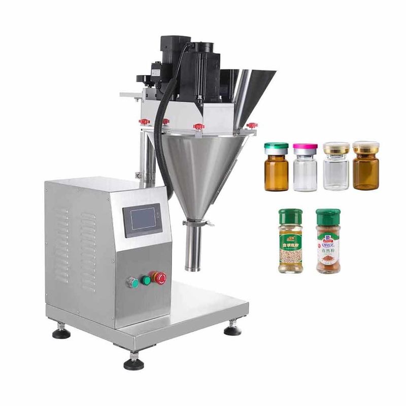 Mesin Pengisi Bedak Nyaman Komersial Desktop Kecantikan Kecil Tepung Susu Powder Auger Screw Filler