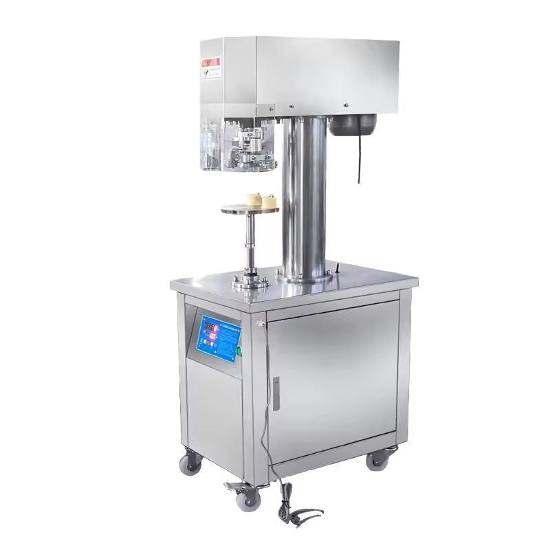 Vertikal Tin Can Sealer Komersial Semi-Automatic Can Sealing Machine untuk Plastic Can Aluminium Can