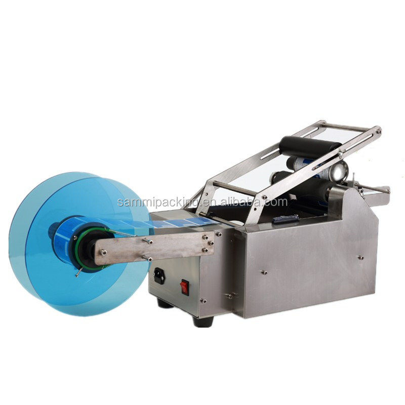 MT-50 Semi Automatic Round Wine Bottle Paper Sticker Labeling Machine untuk Pet Botol Kaleng
