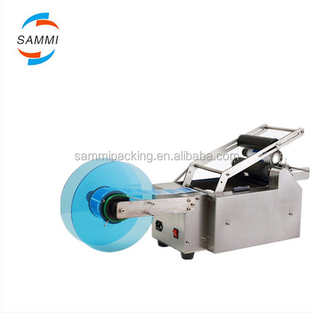 MT-50 Semi Automatic Round Wine Bottle Paper Sticker Labeling Machine untuk Pet Botol Kaleng