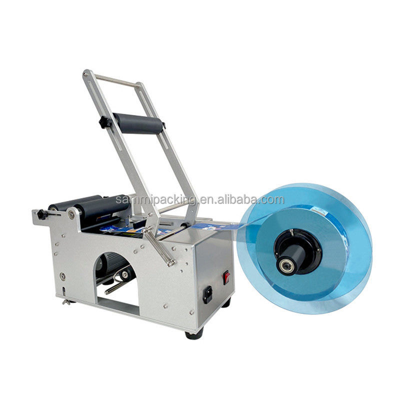 MT-50 Semi Automatic Round Wine Bottle Paper Sticker Labeling Machine untuk Pet Botol Kaleng