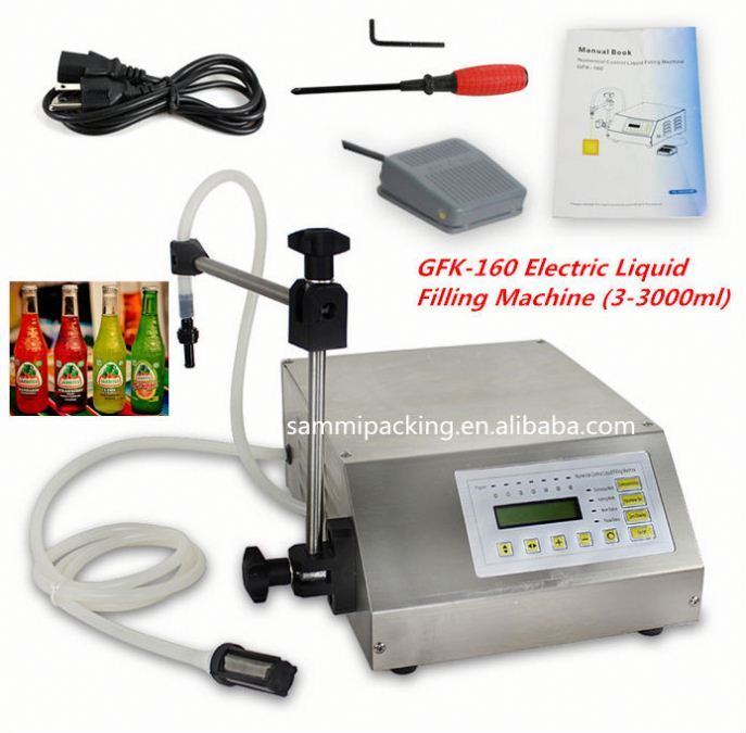 GFK-160 Semi Otomatis 2-3500ml Kontrol Digital Pengisi Botol Cairan Pengisi Air Jus Susu