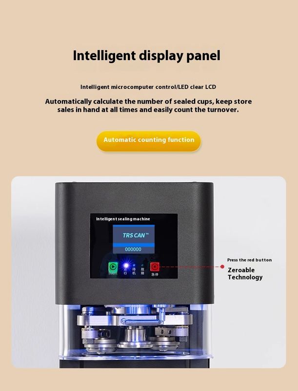 Hot Sale Komersial Soda Can Sealing Machine untuk 250ml-500ml Aluminium PET Can, Easy-Open Lid Can Seamer untuk Beverage Packaging