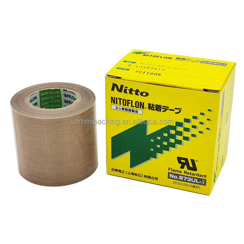 Pita Perekat Film PTFE Nitto Denko Nitoflon 973UL-S Kain Serat Kaca Jenuh Fluoroplastik Elektrik