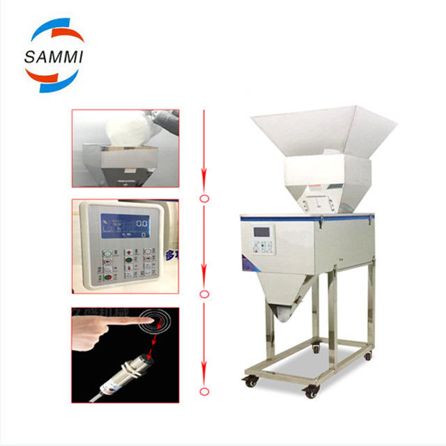 Mesin Pengisi Berat Partikel Granul Kopi Teh Rempah Kontrol Digital Listrik Meja Semi Otomatis Kecil