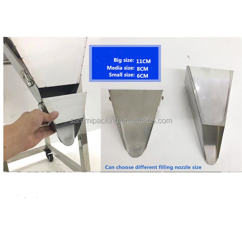 Harga pabrik Muti-tujuan bubuk biji-bijian menimbang dan mengisi mesin kacang teh tas mesin pengisian dengan besar hopper