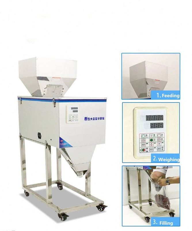 Multi-fungsi 50-3000g Intelligent Powder Food Filler Grain Cereals Sachet Bag Racking Weighing Filling Machine Harga pabrik