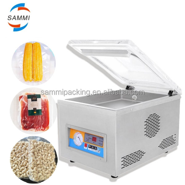 Rumah Digunakan Single Chamber Vacuum Sealing Machine/Tabletop Vacuum Packer untuk Daging Sapi/Seafood/Candy/Meat/Grain