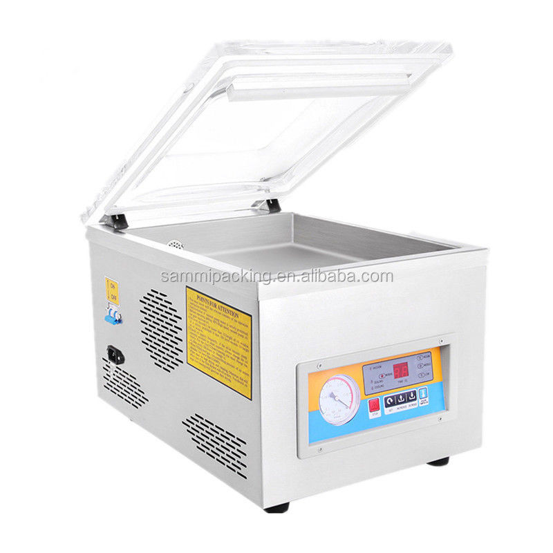 Rumah Digunakan Single Chamber Vacuum Sealing Machine/Tabletop Vacuum Packer untuk Daging Sapi/Seafood/Candy/Meat/Grain