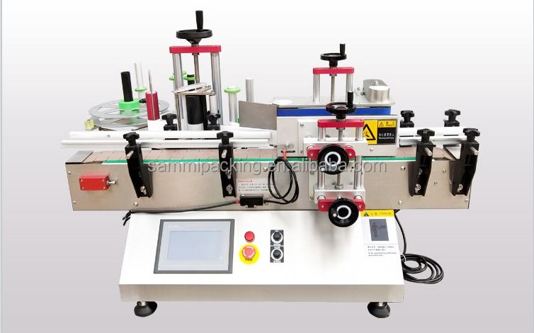 Mesin Pelabelan Botol Bulat Meja Otomatis Botol Kaca Bir Botol Plastik Kaleng Label Stiker Perekat Applicator Botol Jar