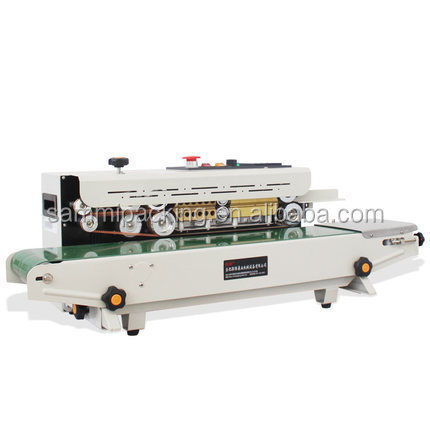 High-Speed Continuous Band Sealer FR900C - Mesin Penutup Kantong Plastik dengan Counter, Pengemasan Makanan Panas Penutup