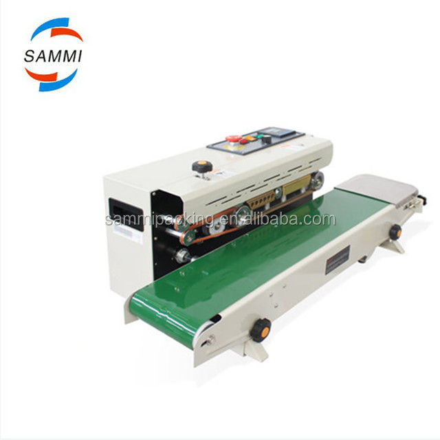 High-Speed Continuous Band Sealer FR900C - Mesin Penutup Kantong Plastik dengan Counter, Pengemasan Makanan Panas Penutup
