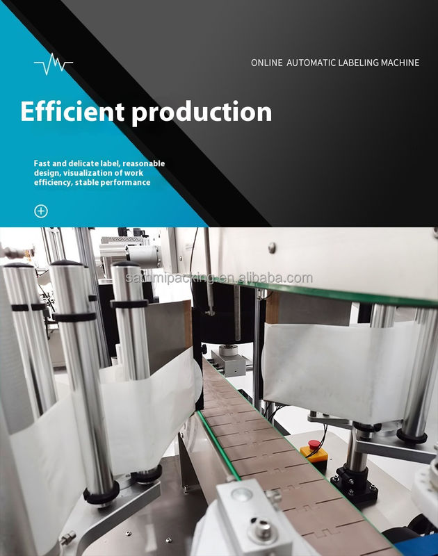 Mesin Pelabelan Ganda Otomatis Presisi Tinggi untuk Botol Plastik Bulat/Persegi Stiker Perekat Diri dengan Konveyor