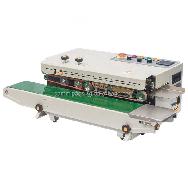 Mesin Segel Kantong Horisontal Semi-otomatis Segel Panas yang Didorong Manual Listrik untuk Karton Foil Termasuk Pencetakan Tanggal Batch