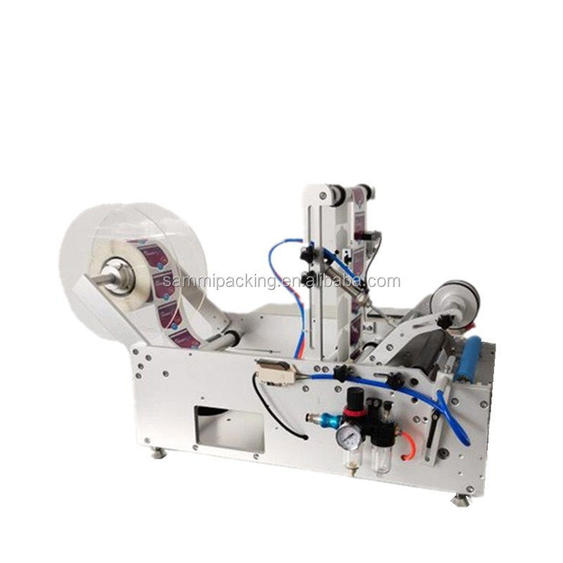 Mesin Aplikasi Label Botol Kaca Kecil Kosmetik Minyak Esensial Satu Sisi dan Dua Sisi Stiker Bulat