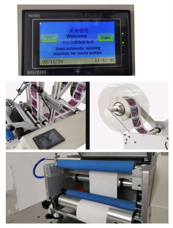 Mesin Pelabelan Botol Plastik Air Grosir Meja Ganda Sisi Bulat Dengan Penghitung