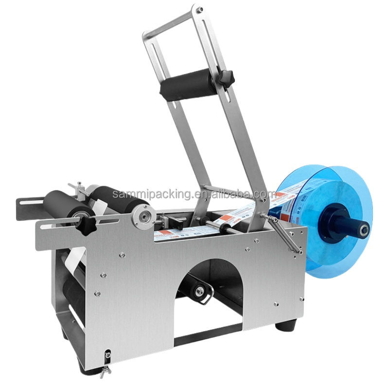 Semi-otomatis Manual PET Kaca Botol Air Plastik Wines Tin Kaleng Label Applicator Kondisi Baru Mesin Pelabelan untuk Kosmetik