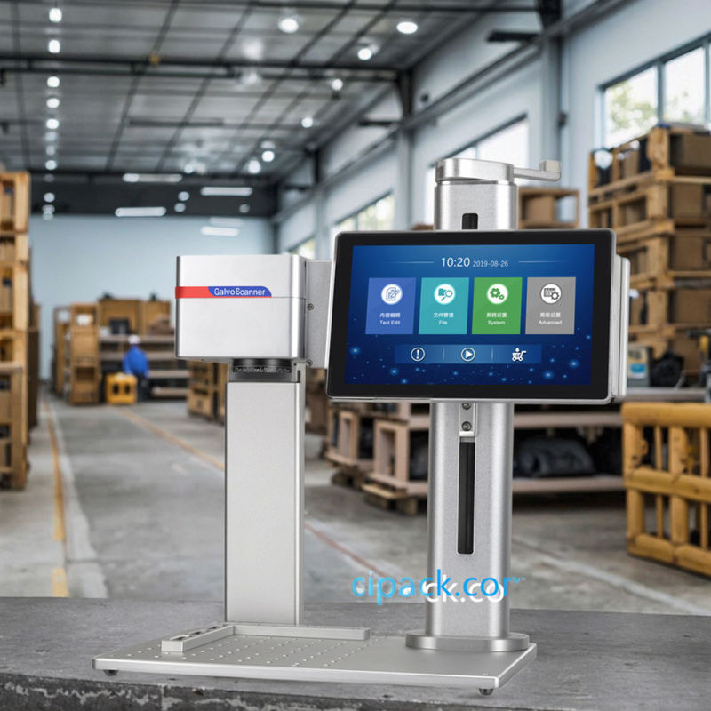 Printer Kode Batch Laser Portabel, Mesin Coding Laser Fiber untuk Nomor Seri Produk, Kode QR, Logo, Barcode pada Kemasan