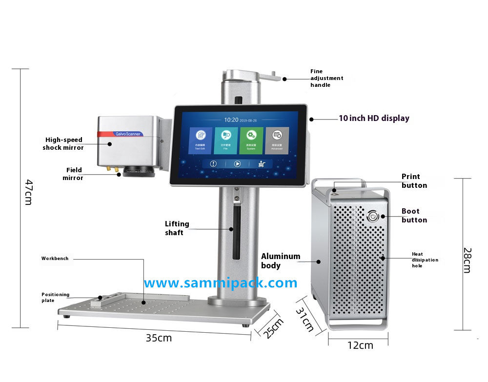 Handheld Portable Mini Fiber Laser Marking Machine untuk Metal 20W 30W Deep Engraving Laser