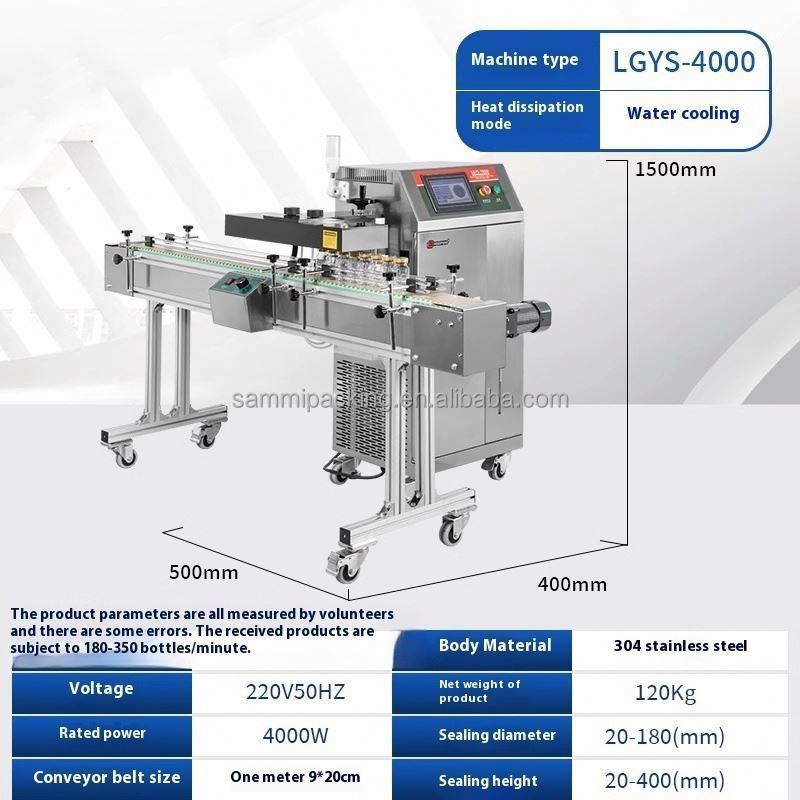 2025 LGYS-4000 Aluminium Foil Induction Sealing Machine Mesin Pengedap Induksi Efisiensi Tinggi dengan Lini Produksi Conveyer