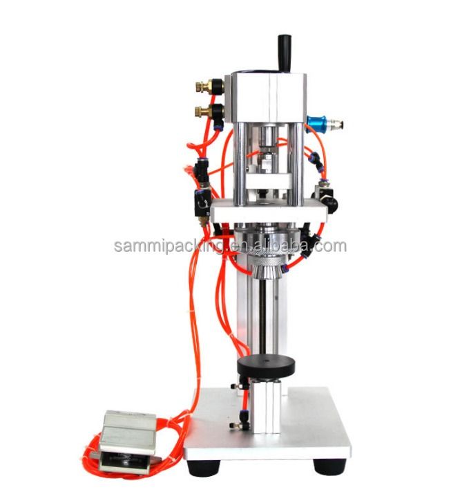 Profesional Kompak Meja Mesin Crimping Parfum Pneumatic Semi-Automatic 13mm-20mm Botol Kecil Capping Semprot Nozzle