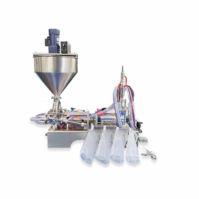 Mesin Pengisi Pasta Viskositas Tinggi Pabrik Dengan Hopper, Mesin Pengemas Kantong Corong Saus Tomat