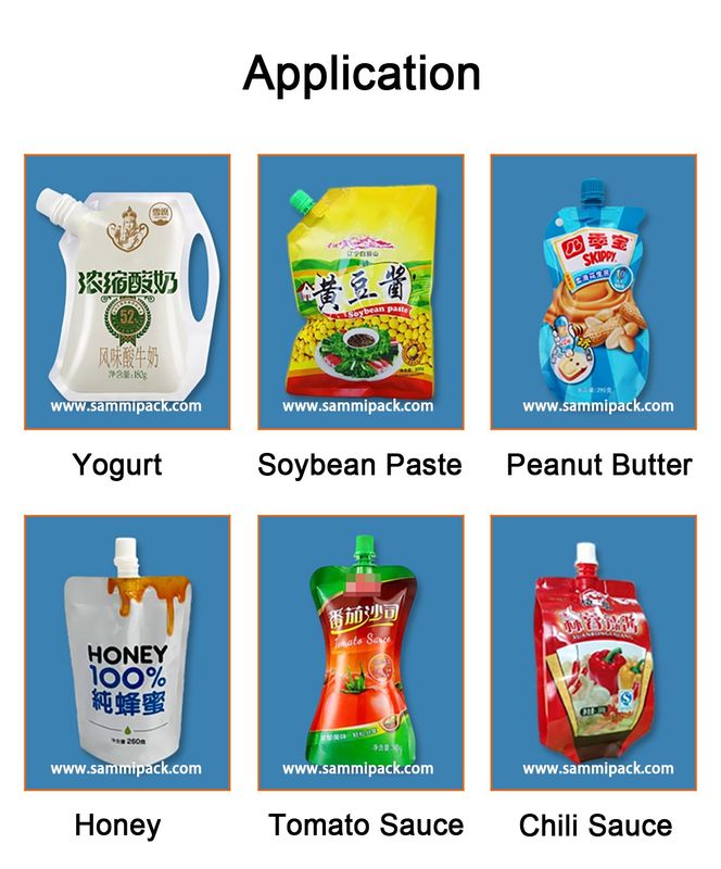 Mesin Pengisi Pasta Viskositas Tinggi Pabrik Dengan Hopper, Mesin Pengemas Kantong Corong Saus Tomat