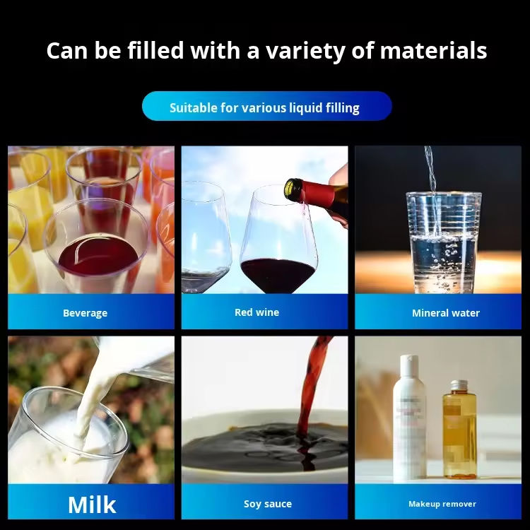 Harga pabrik khusus Mesin pengisian cairan pompa magnetik empat kepala untuk jus minuman susu pengisian kecil