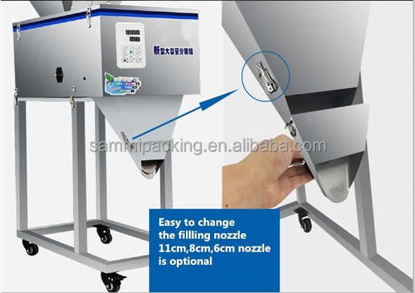 Pengisi Kantong Butiran Kecil Penimbang Otomatis Popcorn Granul Makanan Ringan Kentang Goreng Keripik Kentang Dengan Hopper Besar