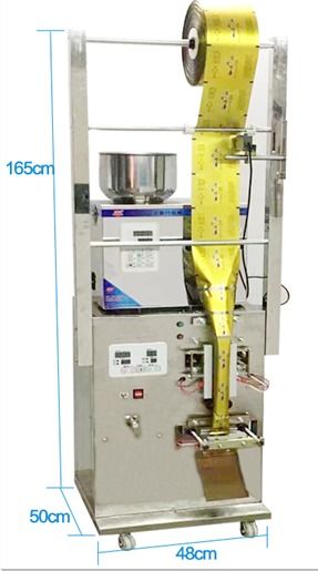 Mesin kemasan vertikal multifungsi otomatis untuk sayuran salad kacang biji-bijian gula rempah-rempah untuk usaha kecil