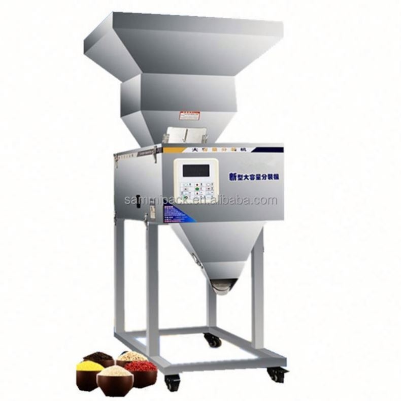 Mesin Timbang Bubuk Bumbu Semi Otomatis Kualitas Tinggi 100-3000g Mesin Pengisi Timbangan Getaran dengan Hopper Besar