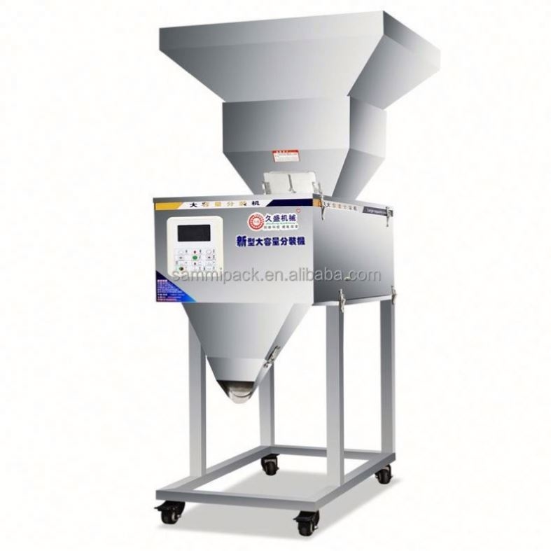 Mesin Timbang Bubuk Bumbu Semi Otomatis Kualitas Tinggi 100-3000g Mesin Pengisi Timbangan Getaran dengan Hopper Besar
